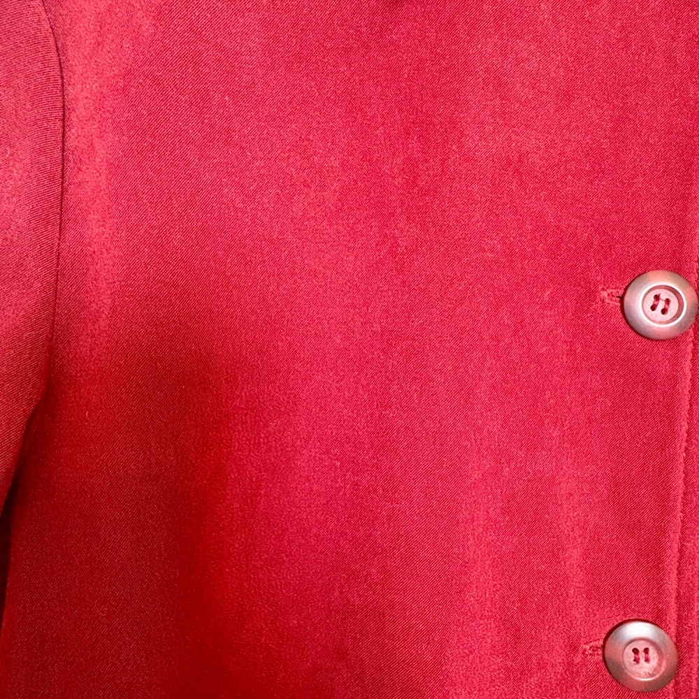 Vintage Briggs Red Faux Suede Button Front Long Sleeve Shirt Jacket Small - Picture 7 of 7